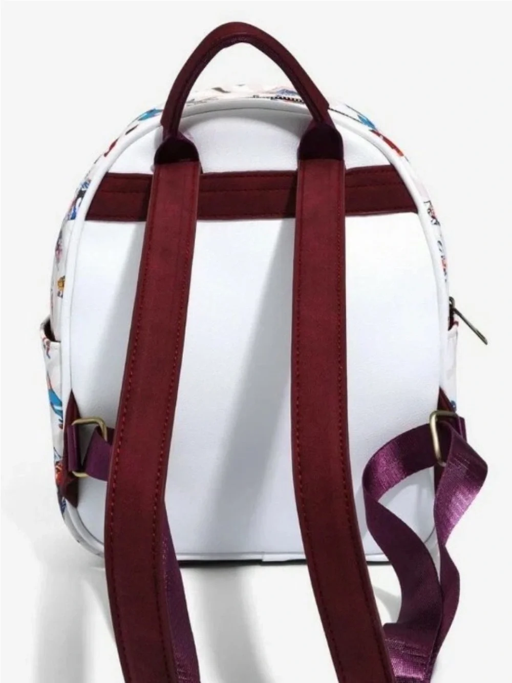 Star Wars Kids Backpack in White with Burgundy Accents & zipper charm
